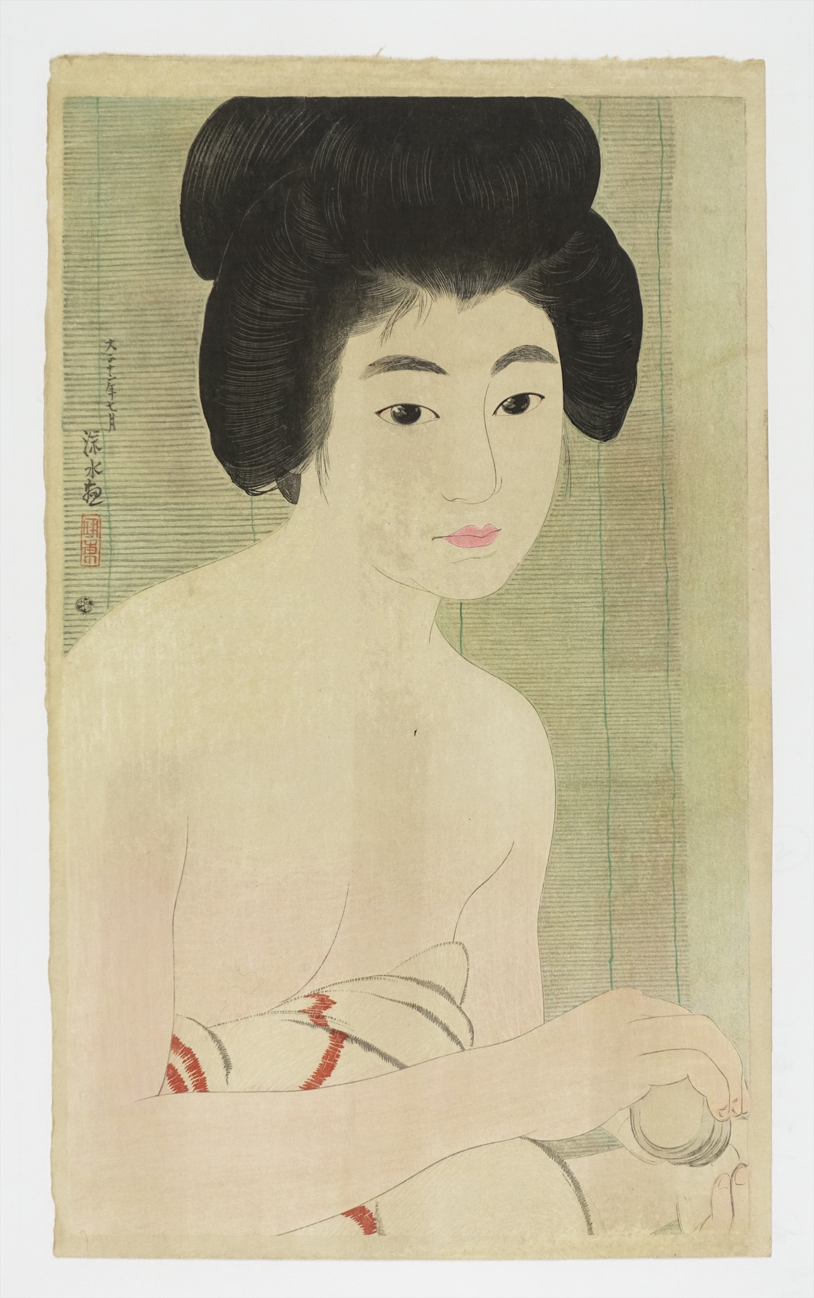 伊東深水木版画 おしろい | 山星書店 浮世絵 Yamaboshi-Shoten Ukiyo-e
