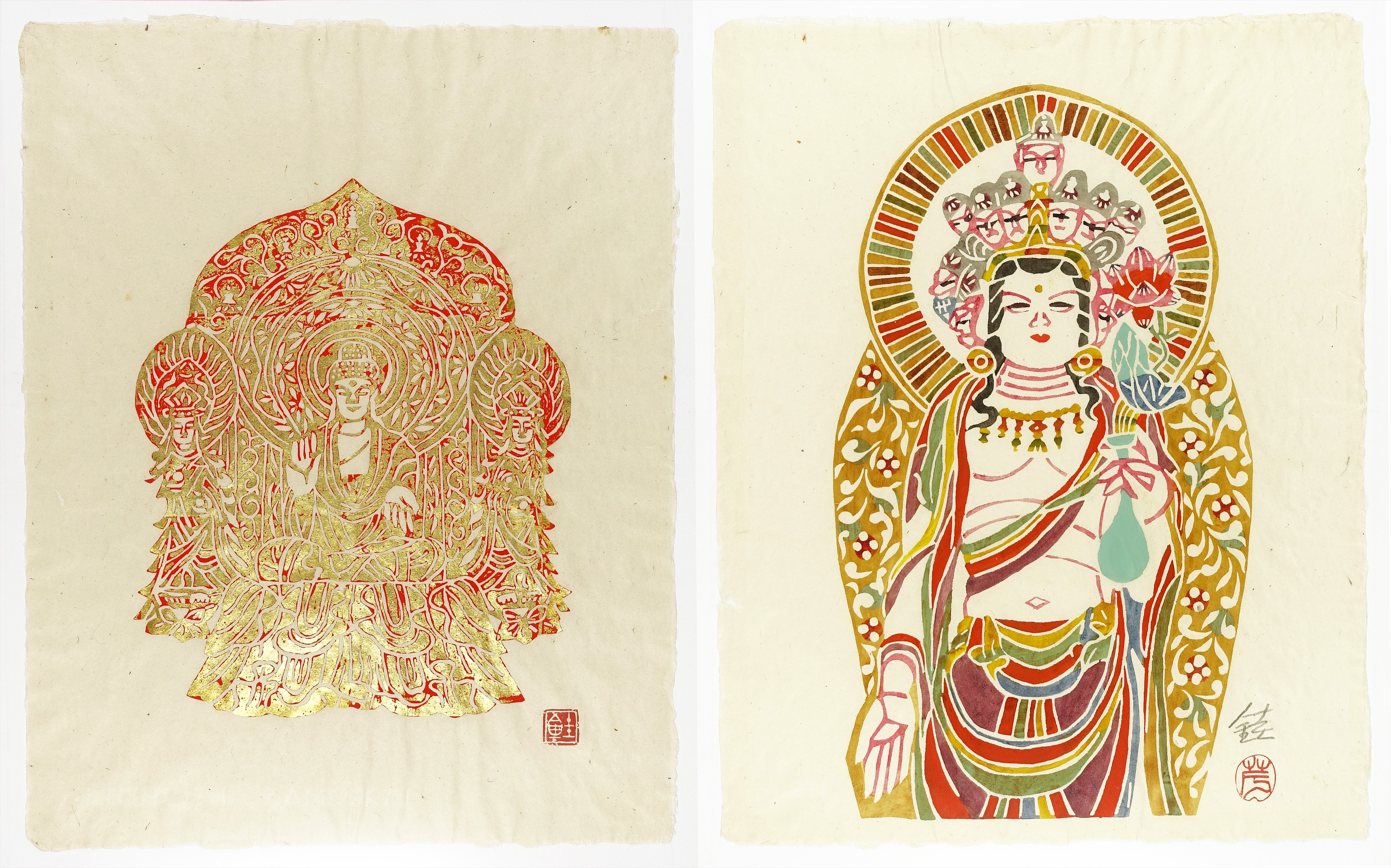 芹沢銈介型絵染彩色仏画 全5葉揃い | 山星書店 浮世絵 Yamaboshi 