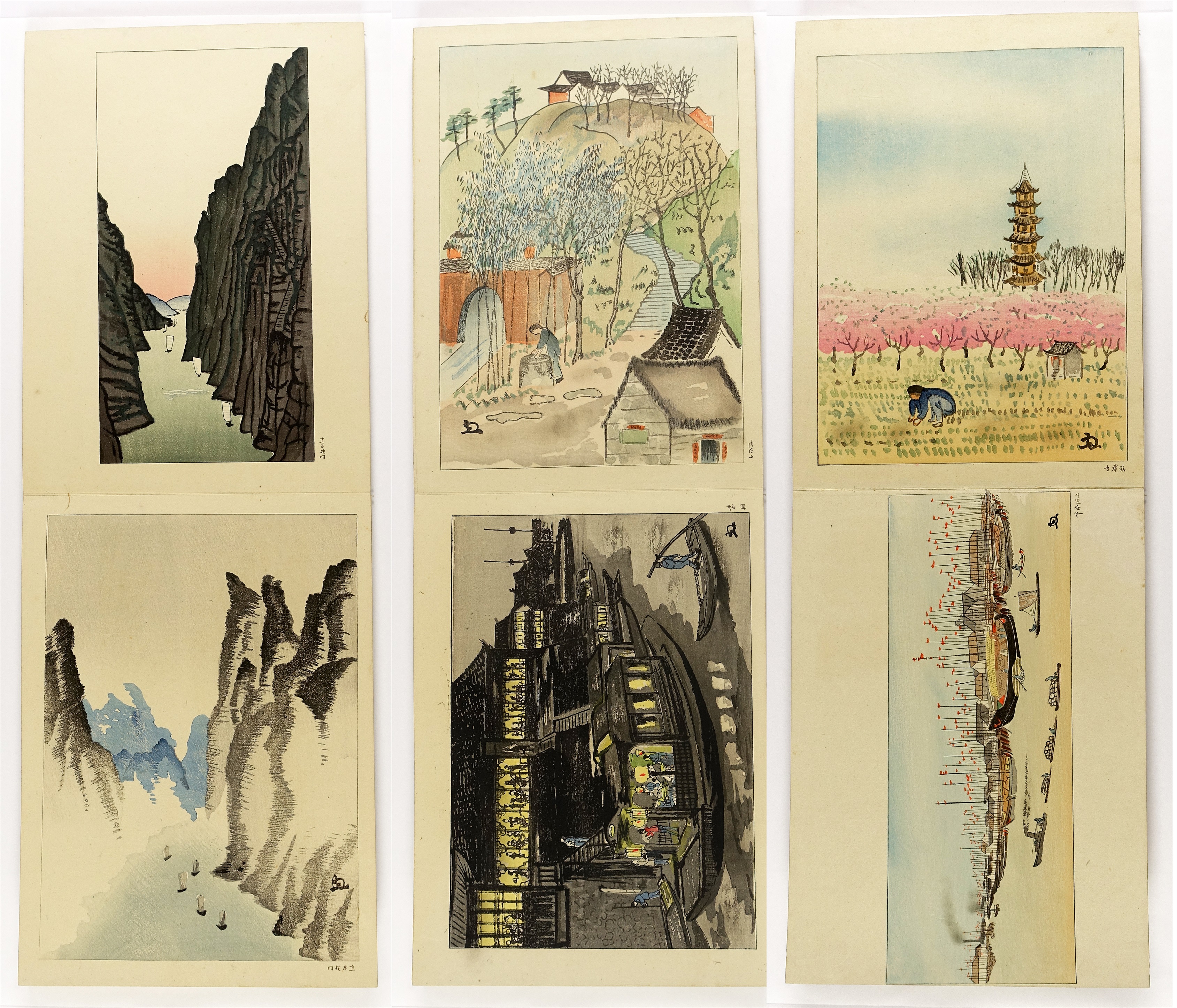 浮世絵】【木版画】東京名所 機関車 軍艦 山口晃氏が新作浮世絵の制作 