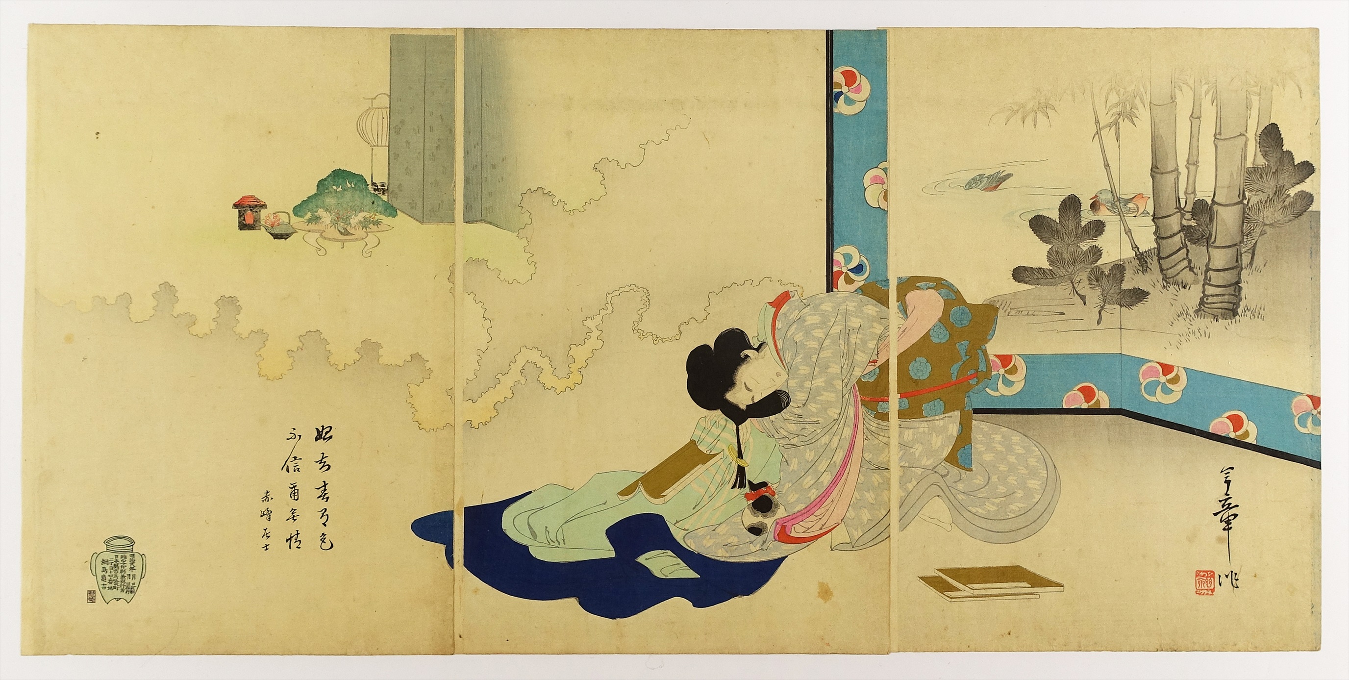 浮世絵木版画 錦絵 役者絵作品4枚セット SMN604（23-1） （明治期/真作 